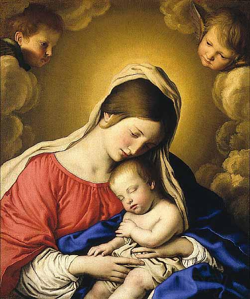 Giovan Battista Salvi Sassoferrato Madonna and Child Norge oil painting art